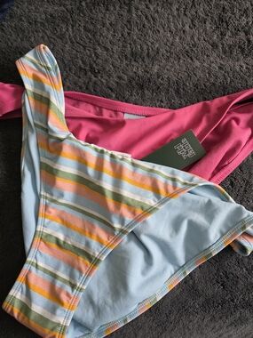 Pair of Bikini Bottoms Pink & Multi-Stripe NWT